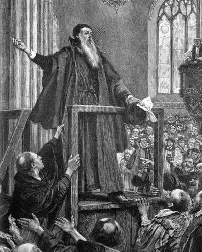 Thomas Cranmer Preaching by English School